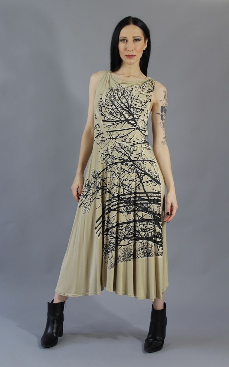 Archive Branch Drape Dress