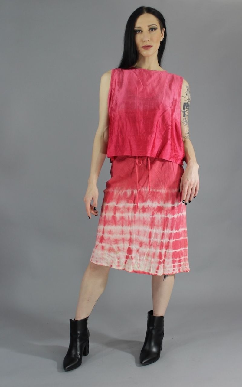 Archive Linen Drawstring Skirt Cherry