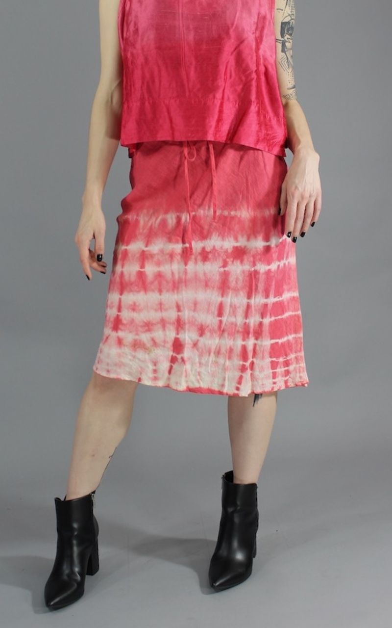 Archive Linen Drawstring Skirt Cherry