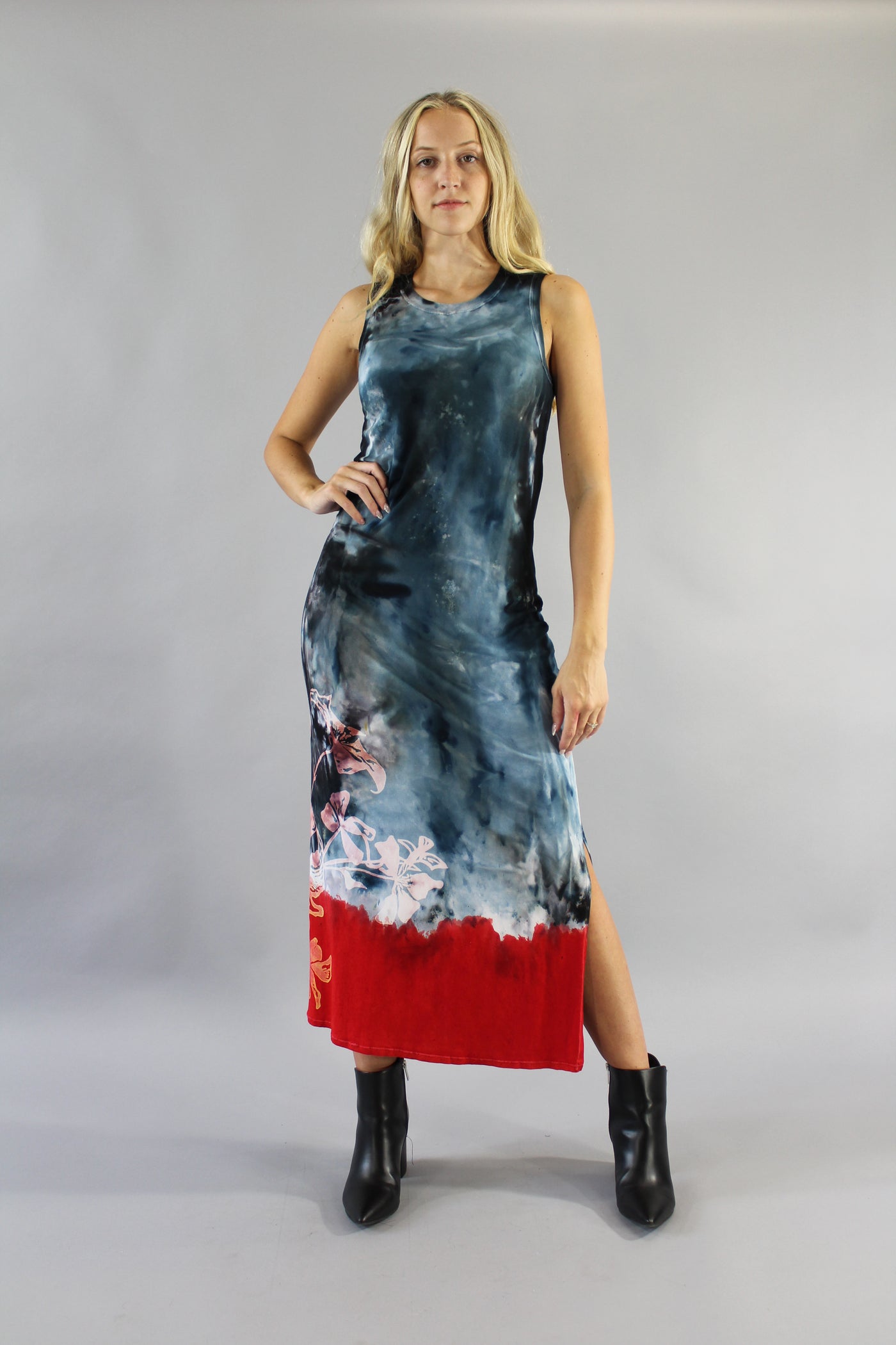 Archive Lean Dress Blue and Red