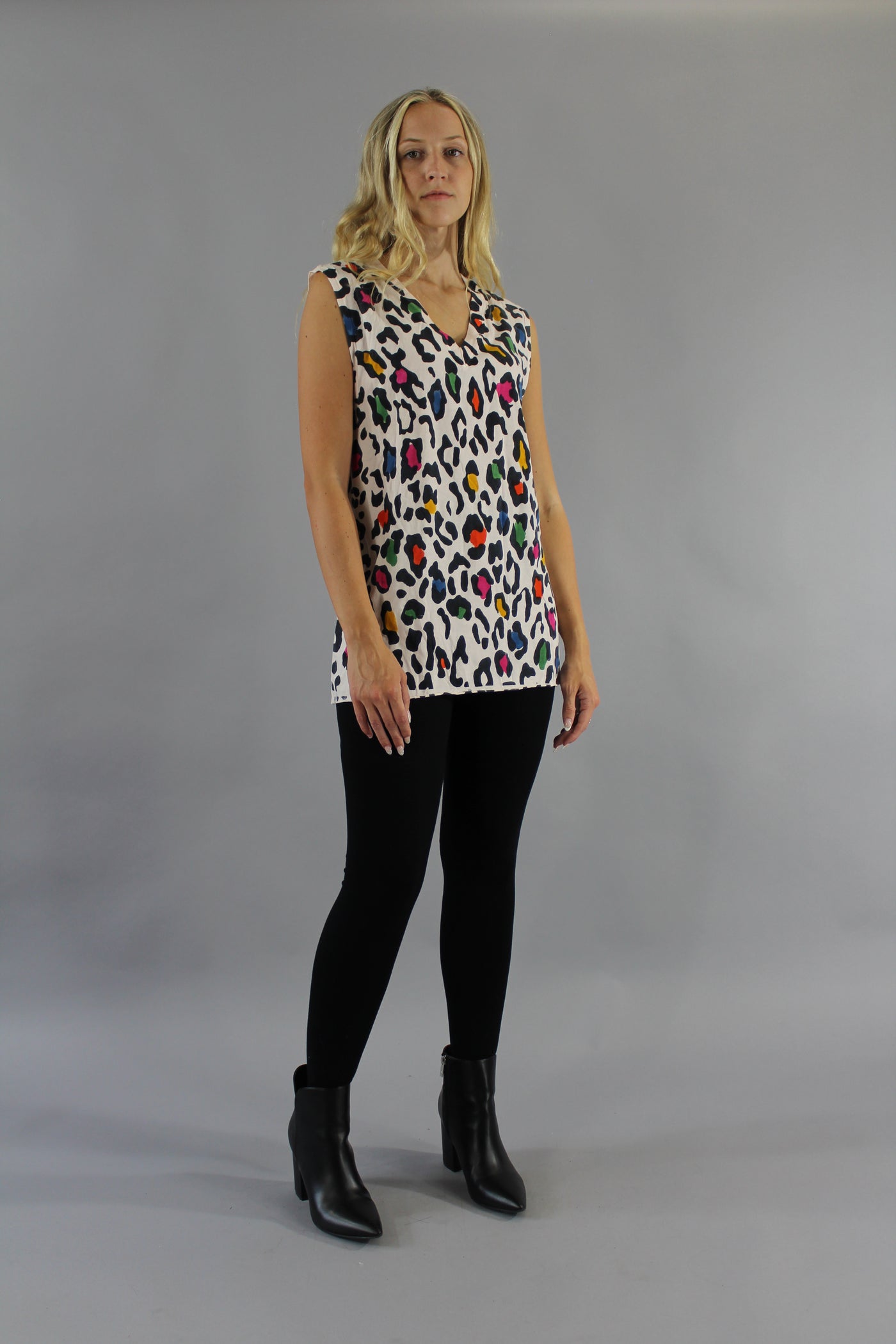 Archive V Neck Leopard Tank