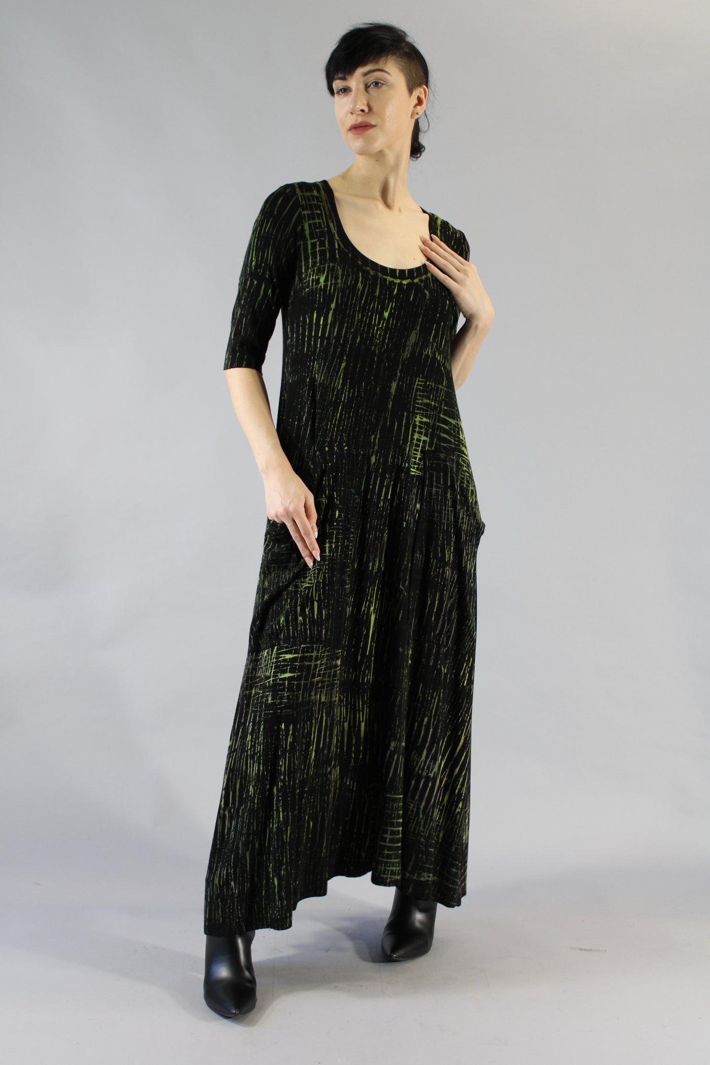 Maxi Rib Pocket Drress Hatch Green