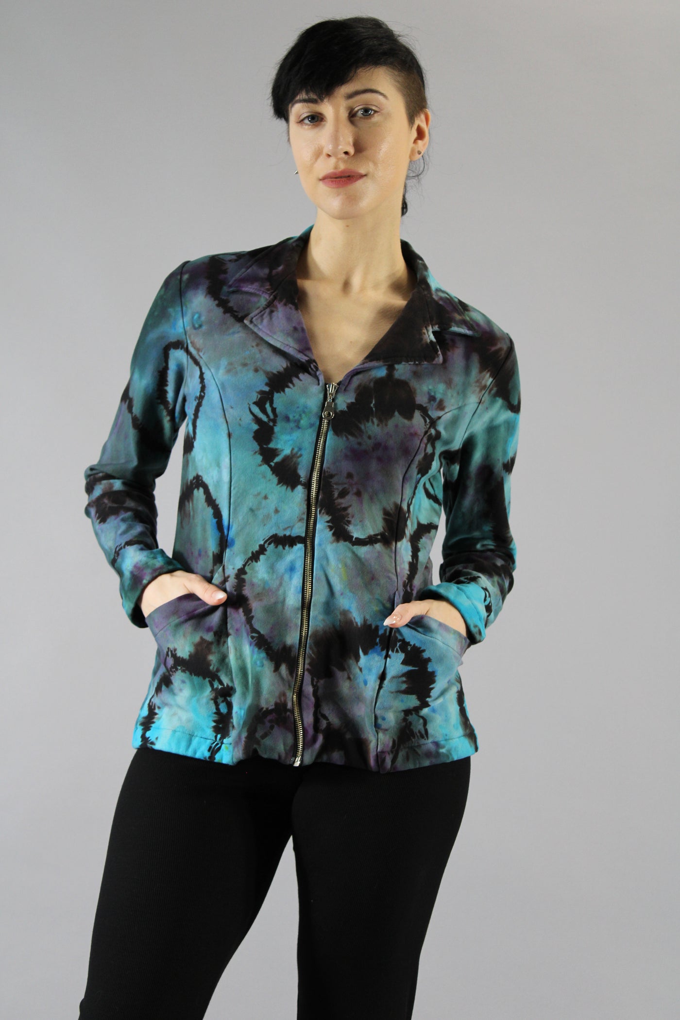 Fleece Lapel Jacket Amoeba Robin