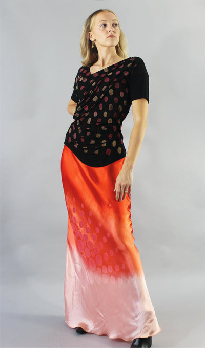 Archive Bias Satin Skirt Circles