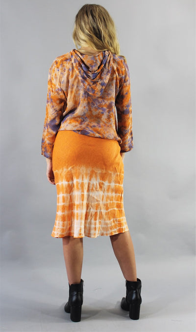 Archive Linen Drawstring Skirt Orange