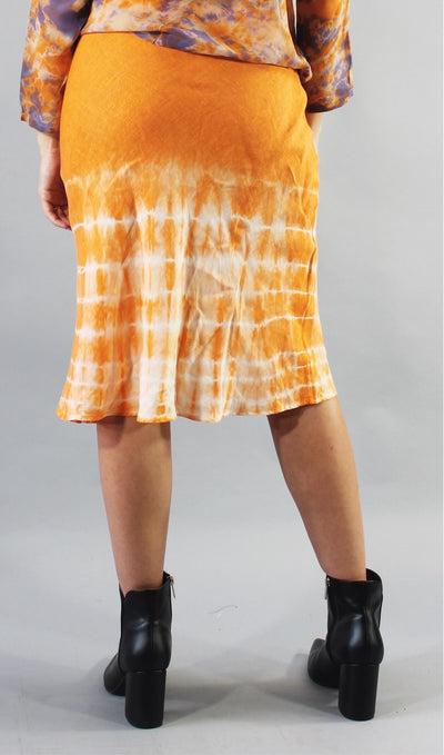 Archive Linen Drawstring Skirt Orange