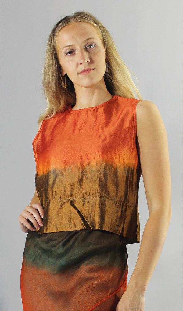 Archive Silk Shell Top Rust