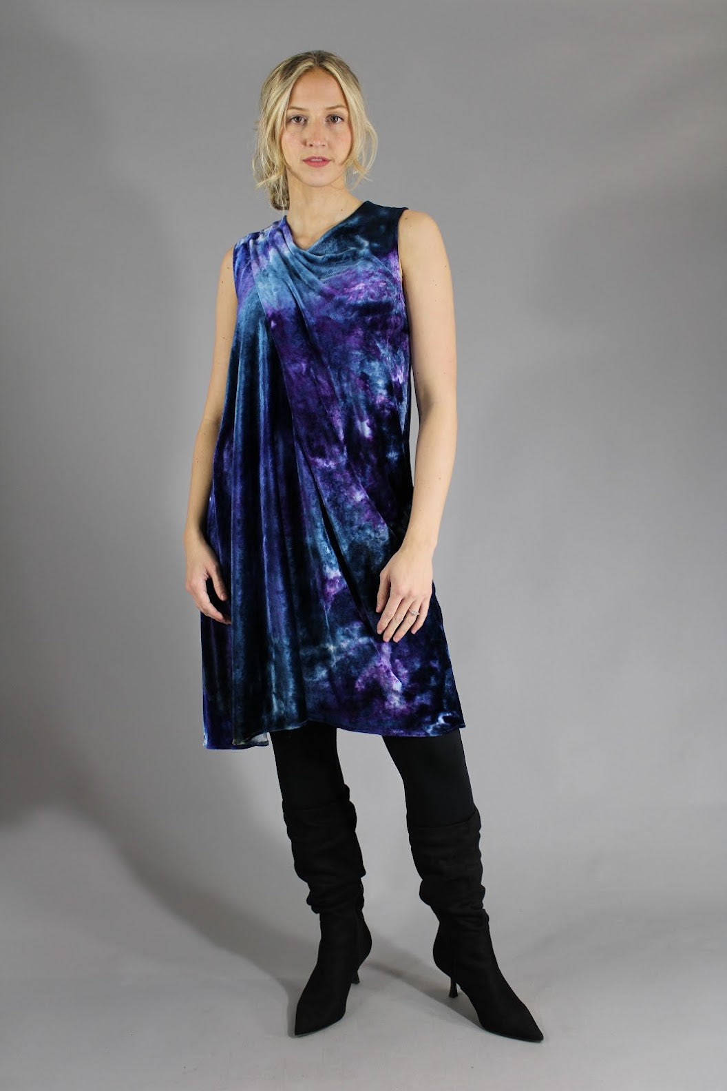 Archive Velvet Fold Dress