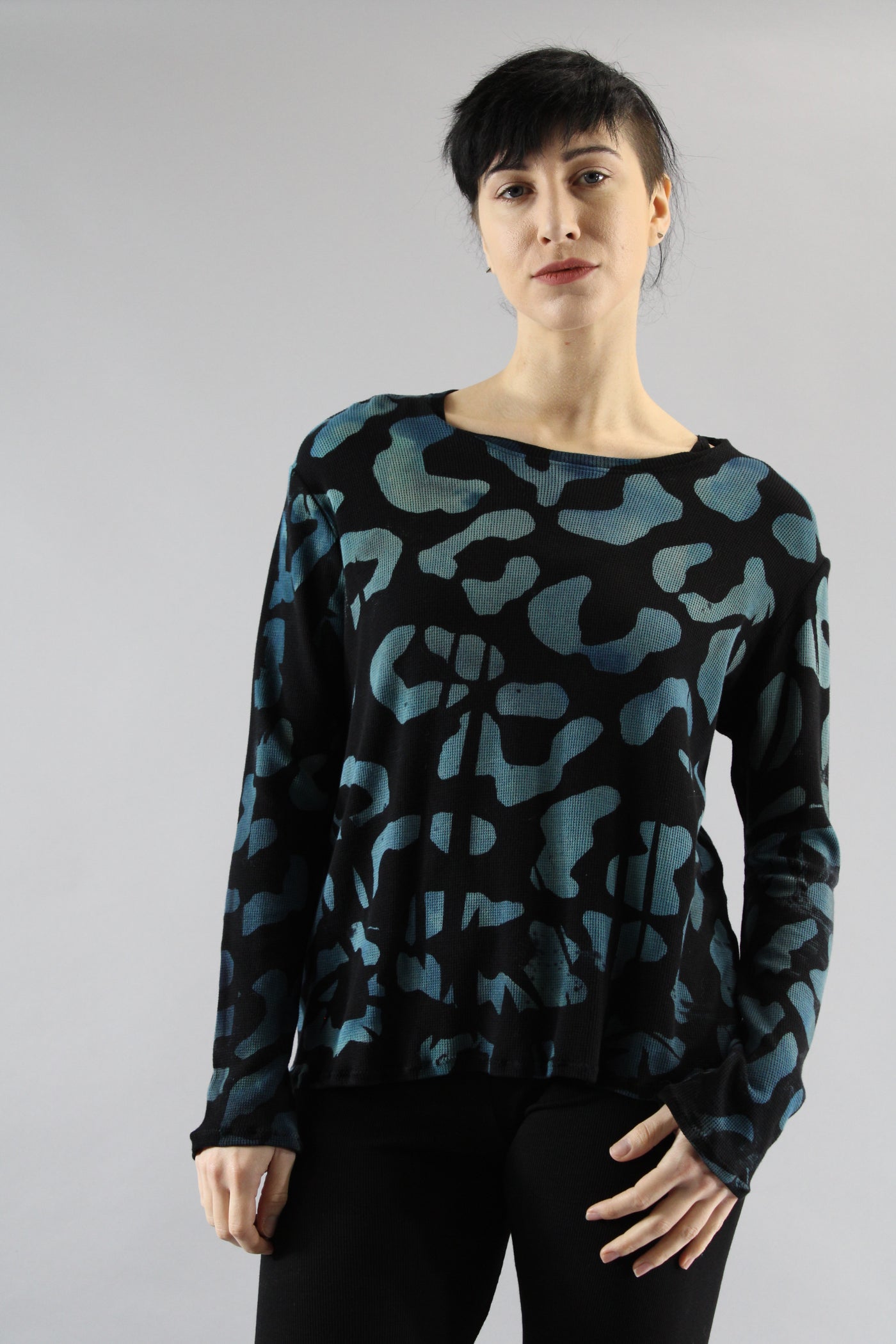 Cozy  Thermal T Leopared Blue