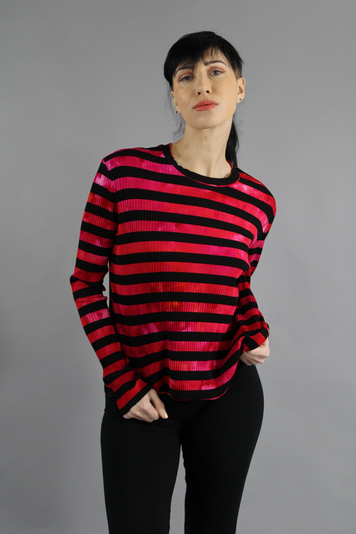 Cozy Top Rib Stripe Red