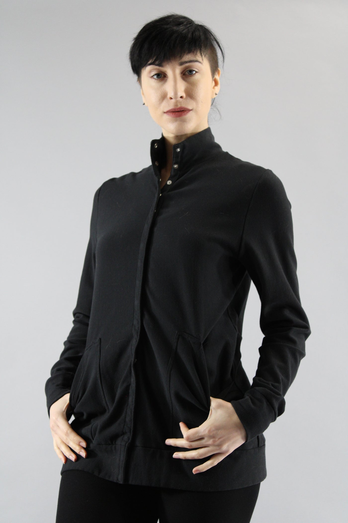 Fleece Mock Jacket Black