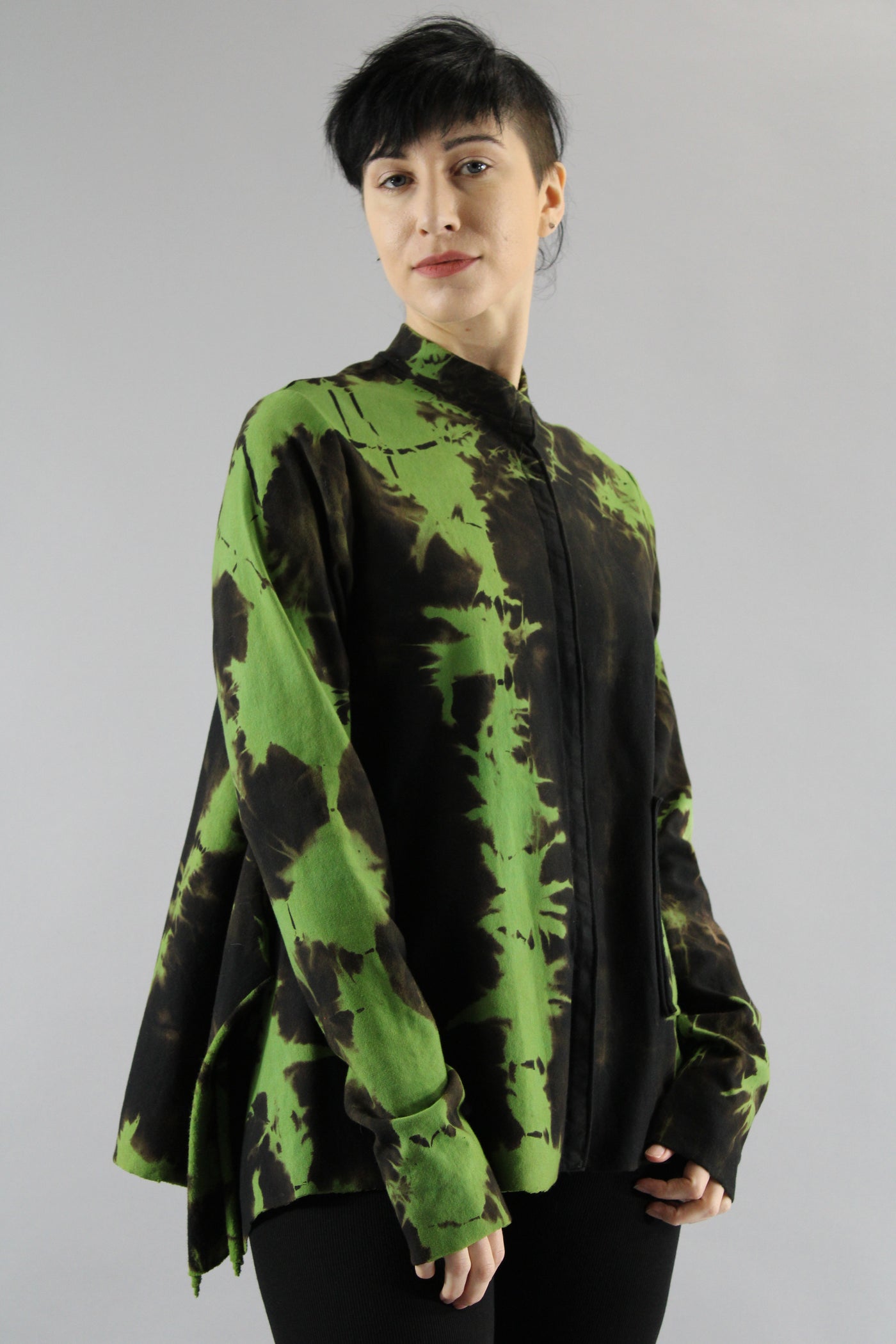 Fleece Crop Jacket Grey Fold Herb