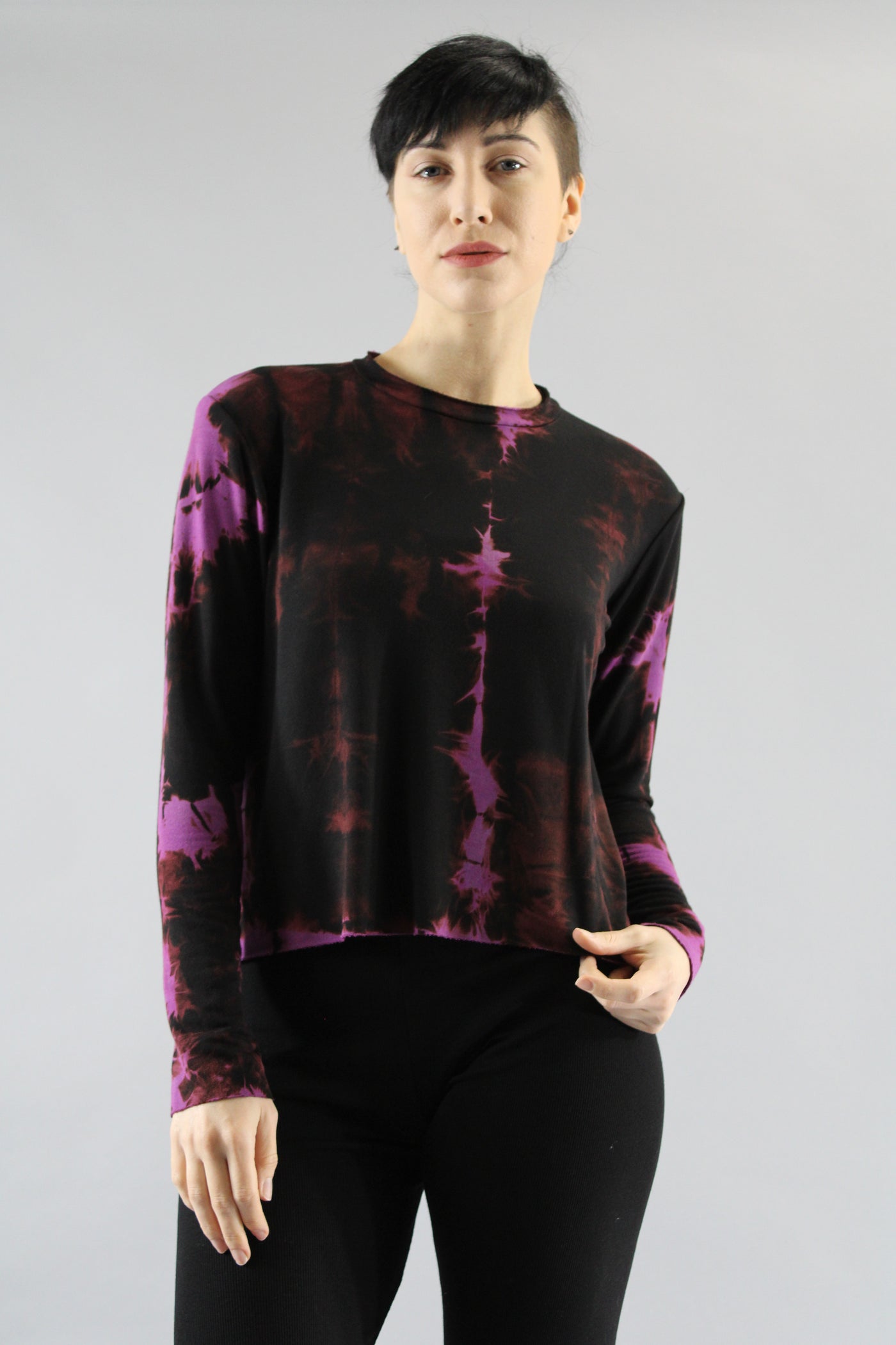 Crop Top French Terry Fold Purple