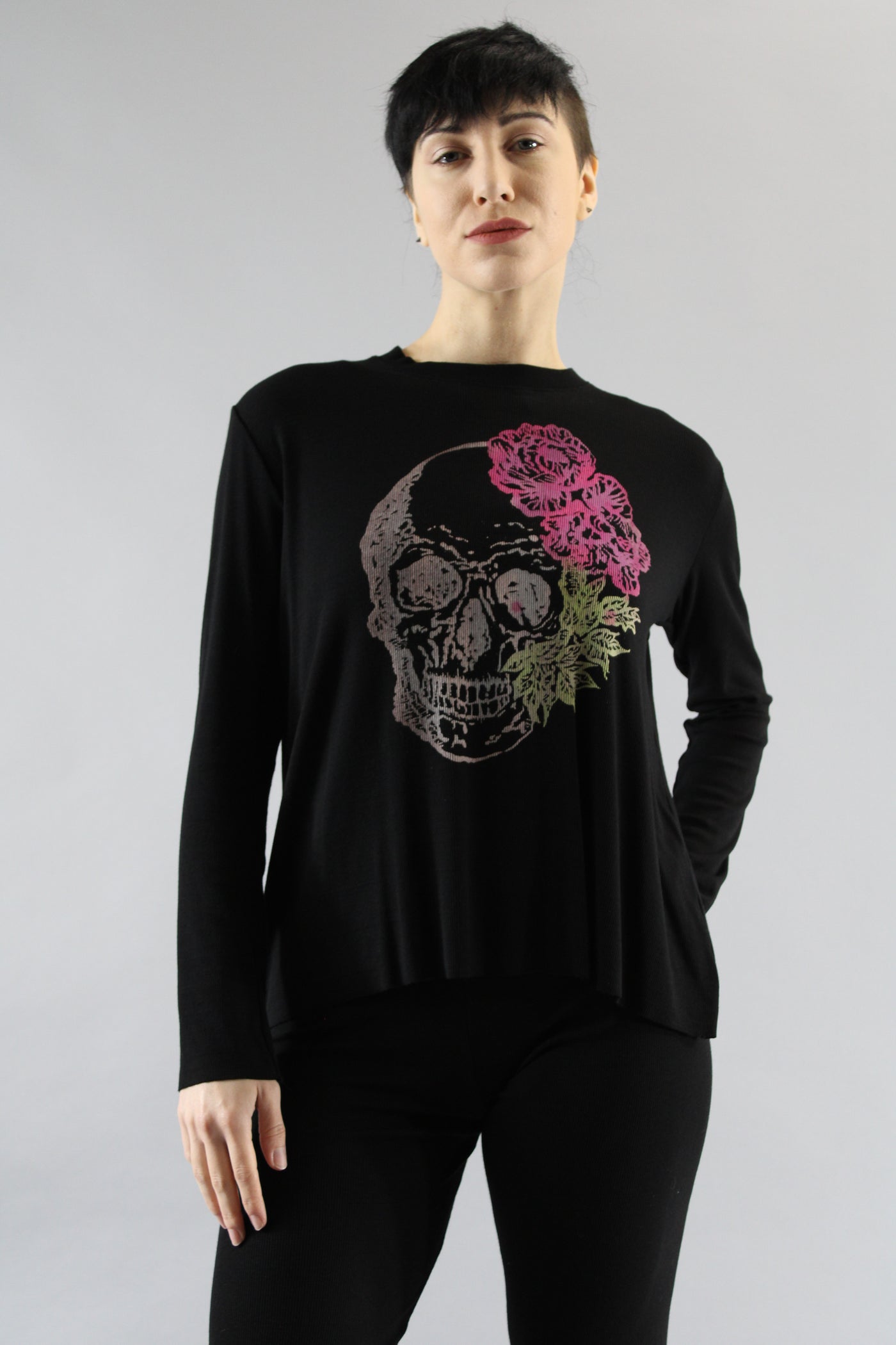 Crop Top Skull Rose