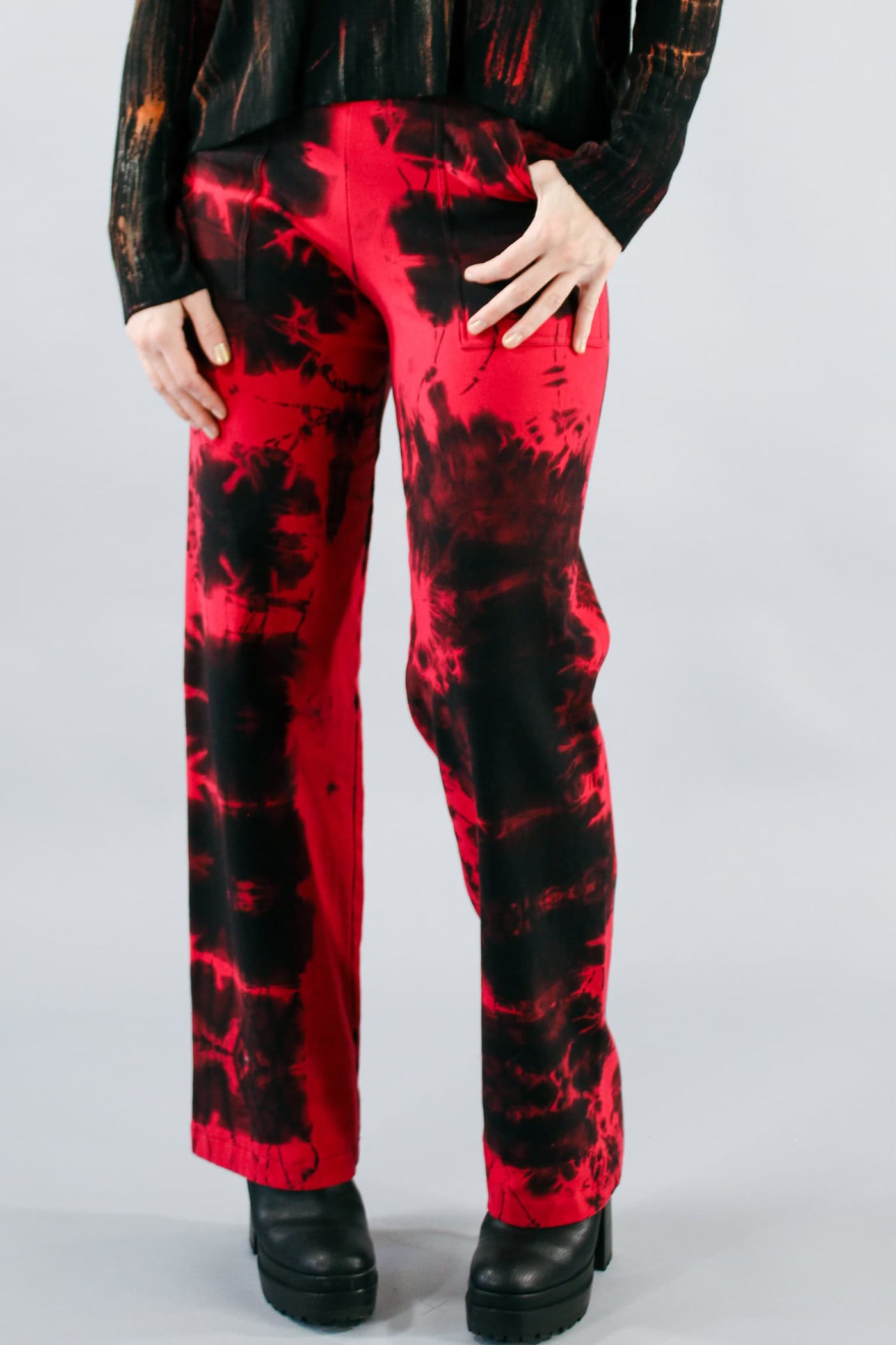 Fleece Pant Red Fold