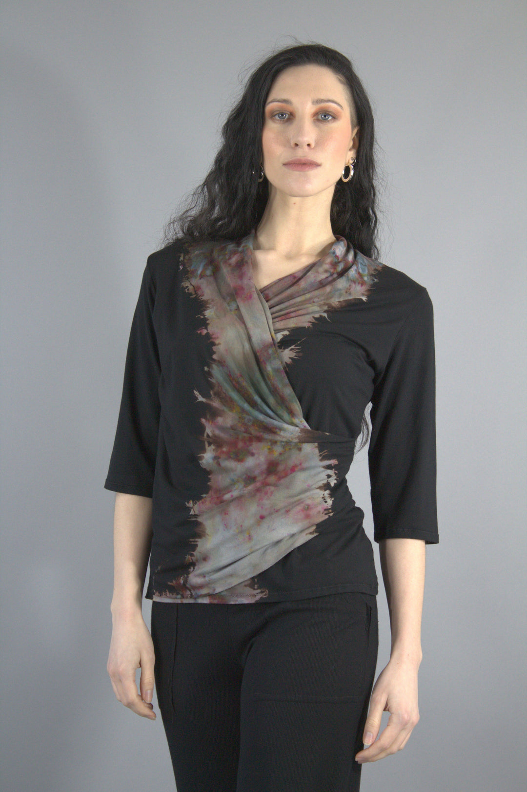Robe hippie bohème noire imprimée tie and dye - Ma Robe Bohème Robe hippie bohème noire imprimée tie and dye - Ma Robe Bohème